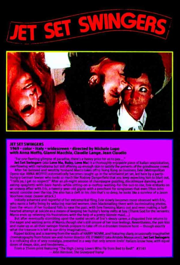JET SET SWINGERS 1969 HARRY NOVAK ITALIAN SEXPLOITATION DVD-R!