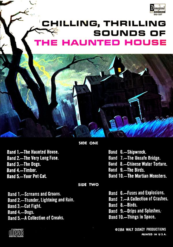 CHILLING THRILLING SOUNDS OF THE HAUNTED HOUSE 1964 LAURA OLSHER AND WALT DISNEY SOUND EFFECTS GROUP SOUND EFFECTS AND SCARY STORIES 2 DISC CD-R!